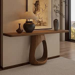 YITAYMLI Massivholz-Konsolentisch f&uuml;r Eingangsbereich,moderner Sofatisch f&uuml;r Flur-Dekoration,kreative Tischbeine mit Katzenloch-Design,schmale Elegante Sofatische f&uuml;r Veranda(80cm/31.5in)