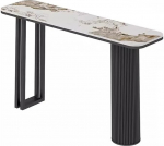XLIHAWY Eingangstisch, Konsole In Marmoroptik Mit Metallsockel, Langer, Schmaler Beistelltisch F&uuml;r Hinter Dem Sofa, Flurtisch F&uuml;r Wohnzimmer(B,120x30x80cm)