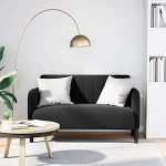 Diivan Wohnzimmer, G&auml;stesofa, Bodensofa, Zweisitzer-Sofa Schwarz 109 cm Samt F&uuml;rs Wohnungen, Schlafzimmer, Balkon, B&uuml;ro