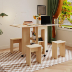 Caldion kokkupandav s&ouml;&ouml;gilaud ratastega, mobiilne k&uuml;ljelaud, ruumi s&auml;&auml;stev