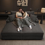 BTM Big Sofa XXL 2-kohaline diivanvoodi magamisfunktsiooniga mobiiltelefoni hoidja, diivanvoodi elutuppa, magamistuppa ja kodukino, hall