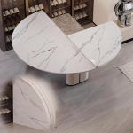 Suur &uuml;mmargune kokkupandav laua pikendus koos raskete hingedega Lihtne hoiustamine kaardilaua s&ouml;&ouml;gilaud 130cm