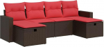 Garten-Sofagarnitur mit Stauraum & Fu&szlig;hocker - PE-Rattan, 55x53x34 cm, f&uuml;r Terrasse und Innenhof Model3325430