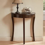 Poolkuu konsoollaud puidust, kitsas, poolringikujuline sissep&auml;&auml;sulaud, kaasaegne esiku laud elutuppa, koridori, fuajeesse, koridori, kontorisse (p&auml;hkelpuu)