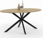 IDMarket - Dining Table Oval Alix 8 People Foot Spider Wood and Black 150 cm