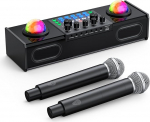 MT-VIKI LED Karaoke Machine koos 2 juhtmeta mikrofoniga Gaming Audio Mixer Live Streaming/Gaming/Podcasting - Ideaalne striimijatele, m&auml;ngijatele, muusikutele
