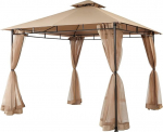 Sekey Gazebo 3 x 3 Waterproof Stable Winterproof with 4 Mosquito Nets, Backyard Gazebo for Garden, Yard, Patio, Party Tent, Garden Tent for Festival, Events, Parties, Picnic, Khaki