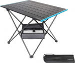 reakoo Folding Camping Table with Aluminium Table Top, Ultralight, Compact, Camping Table Foldable with Carry Bag for Outdoor, Beach, Barbecue, Picnic, Festival