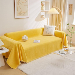 MEETSKY Couchbezug f&uuml;r 3 Ccushions, Couch-Sofa-Schonbez&uuml;ge, dicke Chenille, Couchkissenbez&uuml;ge f&uuml;r Zweisitzer, Couchbezug f&uuml;r Haustiere, Kinder (XX-Large: 180,3 x 340,4 cm, Gelb)