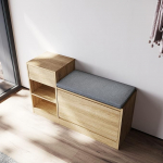 SONNI kingapink istmetega, kaks avatud kambrit, 1 klapp, sahtliga, v&auml;ike kingakapp, B945 x S300 x K570 mm