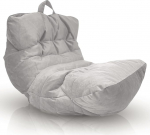 Aiire Relaxo XXL Bean Bag for Cuddly Corner, Bean Bag Design Made of Velvet Fabric with Filling, Giant Bean Bags Adults, Seat Bag, Fluffy Floor Cushion, Coarse Floor Chair, Floor Chair, Grey