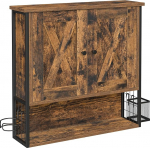 VASAGLE Vannitoakapp, vannitoakapp, seinakapp, hoiukapp, 2 uksega, reguleeritavad riiulid, f&ouml;&ouml;nihoidjaga, t&ouml;&ouml;stuslik disain, vintage pruun/must BBK123B01