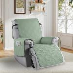 Veekindel tugitooli kaitsja, tugitooli kaitsja TV-toolile taskutega, tugitooli kate, l&otilde;&otilde;gastav tooli kaitsja, lemmikloomas&otilde;bralik, libisemiskindel, eemaldatav ja pestav (m&uuml;ndiroheline)