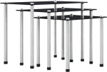 Pesitsuslauad 3 tk mustast karastatud klaasist pesitsev kohvilaud Diivan aktsent End Side Nest of Table Set, elutuba magamistuba m&ouml;&ouml;bel diivan ladustamise tabel