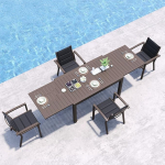 JUMMICO Garten Balkon M&ouml;bel Set Aluminium Leichtgewicht Stapelbare St&uuml;hle mit Textilpolster Stabil und Einfach Montiert,4 Personen Set