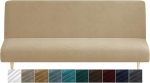 XINEAGE Velvet Futon Cover High Stretch Armless Spandex kangas Diivan Voodi Slipcover Non-Slip m&ouml;&ouml;bli kaitsja elastse p&otilde;hja masinpesu (Futon, Camel)