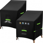 Toolide kate, 2 tk, 600D, 71 x 91 x 80/120 cm, virnastatavad toolid, kaitsekate, veekindel, talvekindel, anti-UV aiam&ouml;&ouml;bli kate, aiatool, aiatool, k&otilde;rge seljatoega