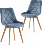 B&D home&reg; Tania s&ouml;&ouml;gitoa toolid, 2 tk - polsterdatud toolid ergonoomilise istmekattega, kootud kangas, sinine, t&auml;ispuidust jalad, naturaalne, skandinaavia disain s&ouml;&ouml;gituppa, k&ouml;&ouml;ki, kontorisse, elutuppa.