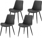 Garvis s&ouml;&ouml;gitoa toolid, komplekt 4, polsterdatud toolid istmepadjaga, kunstkangas, k&ouml;&ouml;gitool, elutoa tool, garderoobitool, ergonoomiline tool (Hall)