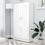 Raamaturiiul k&otilde;rgl&auml;ikega valge 82,5 x 30,5 x 150 cm Puitmaterjal