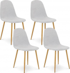 IDIMEX Punta s&ouml;&ouml;gitoa toolid, 4 tooli, helehall, kaasaegne tooli kangakattega, tugev tamme v&auml;limusega metallraam, ideaalne s&ouml;&ouml;gisaali ja k&ouml;&ouml;ki, lihtne hooldada ja vastupidav