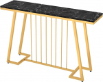 Generisch kaasaegne marmorist konsoollaud esikusse - stiilne k&uuml;ljelaud hoiuruumiga ja rauaraamiga, ideaalne elutuppa, esikusse ja esikusse (must, 100 x 30 x 80 cm)