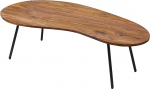 FineBuy Design FB50927 Kohvilaud 122 x 36 x 63 cm Sheesham metallist jalgadega Must neerulaud T&auml;ispuidust puidust laua jalad Metallist lahe t&auml;ispuidust laud lame kaasaegne