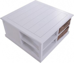 Kopenhaageni kohvilaud puidust Vintage Look valge (50 x 50 cm)