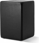 FVLFIL Pomp Leather Stool, Chair Height with Comfortable Padding, W=33cm, D=33cm, H=47.5cm, Black