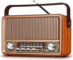 PRUNUS J-120 AM/FM/SW Retro raadio v&auml;ike, kohverraadio 1800 mAh akuga v&otilde;i vahelduvvooluga, k&ouml;&ouml;giraadio Nostalgia raadio Bluetoothiga, toetab USB/TF/AUX funktsiooni, lihtsad raadiod eakatele.