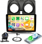 4G + 64G Rimoody Android Autoradio Nissan Qashqai J10 2006-2016 9-tolline HD puuteekraaniga autoraadio koos juhtmevaba Carplay Android auto peeglilink navigatsiooniga GPS Bluetooth WiFi/FM/RDS/EQ SWC tagumine vaade