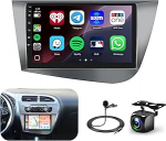 2G+64G autoraadio Seat Leon 2 MK2 2005-2012, podofo 9-tolline puuteekraaniga Android 13.0 raadio traadita Carplay Android auto DSP BT GPS peegel FM RDS USB tagurduskaamera