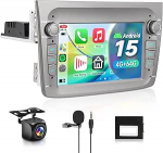 8 Core 4 + 64G: Hodozzy Carplay autoraadio Alfa Romeo Mito 2008-2016, 7-tolline puuteekraaniga Android autoraadio Android Car/WiFi/GPS/RDS/FM/Bluetooth/USB + tagurduskaamera