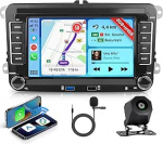 Hodozzy 2G+64G Autoradio f&uuml;r VW Golf 5 6 Passat Jetta Caddy EOS T5 Tiguan Touran CC Polo mit Wireless Carplay Android Auto, Radio 7 Zoll Touchscreen mit Navi Bluetooth WiFi DSP FM/RDS Canbus Kamera