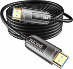 SMICEM 8K HDMI kiudoptiline kaabel 3M optiline HDMI 2.1 kaabel 48Gbps Ultra High Speed 8K @ 60Hz 4K @ 120Hz Dynamic HDR eARC Dolby HDCP 2.2 & 2.3 HDTV/Projektor/Hoome Cinema/TV Box jaoks