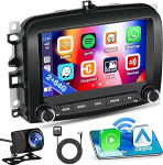 Android 15 2GB/64GB autoraadio GPS navigatsioon Fiat 500L 2013-2019 raadio traadita Carplay Android auto, 7-tolline puuteekraan, GPS navigatsioon, WiFi, BT, USB, FM RDS, EQ, MIC, tahavaatekaamera