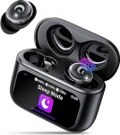 Bluetooth k&otilde;rvaklapid, Mini 48H Sleep k&otilde;rvaklapid, Bluetooth 5.4 koos puuteekraaniga, k&otilde;rvaklapid, juhtmevabad ENC-m&uuml;rasummutusega, immersiivsed s&uuml;gavad bassik&otilde;rvaklapid/5 EQ-režiimi, mustad