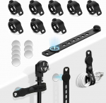 Silikon-Kabelbinder - wiederverwendbare und waschbare Draht-Organizer mit Verriegelungsverschl&uuml;ssen, verstellbare Kabelhalter f&uuml;r Computer, Heimb&uuml;ro, Ladekabel (schwarz), 12 St&uuml;ck (Silikon-Kabelbinder).