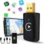 Juhtmevaba CarPlay adapter - U2C-AIR 3.0 juhtmega CarPlay-ga s&otilde;idukitele, iPhone iOS 10+ toetatud, mitte Android autole, juhtmevaba CarPlay 5 GHz WiFi kaudu, USB-C/A, must