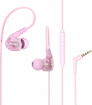 MOXKING juhtmega spordik&otilde;rvaklapid, veekindlad k&otilde;rvaklapid m&uuml;raisolatsiooniga, t&auml;iustatud bass ja mikrofon jooksmiseks, j&otilde;usaalis, jooksmiseks ja treeninguks, roosa