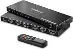HDMI l&uuml;liti 4K 60Hz, AVIDGRAM HDMI 2.0 l&uuml;liti 5 sisse 1 v&auml;lja, 5 portne HDMI valikukarp IR-puldiga, HDCP 2.2 HDR10 3D 18Gbps toetus Xbox PS4 HDTV monitorile