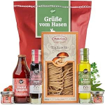 Gepp's Delicatessen Lihav&otilde;ttep&uuml;hade kingitus Tervitused lihav&otilde;ttej&auml;neselt koos Itaalia erip&auml;radega, kinkekorv koos Pasta al Fungo Porcino, tomatikastmega ja palju muud, kingikorv lihav&otilde;ttep&uuml;hade jaoks, kingitusidee talle.