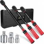ATsafepro Torque Wrench Set 1/4 3/8 1/2 Inch Drive Click, Torque Wrench Bicycle Moto Car 3-25NM 5-60NM 20-230NM, Double Direction 72 Teeth with 1/4 Inch to 3/8 Inch to 1/2 Inch Three Adapters