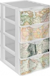 DRW 4 Drawer PVC Chest of Drawers 40 x 38 x 64 cm
