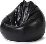 ZZX Bean Bag Cover without Filling, Indoor Outdoor Bean Bag Cover Made of Eco Leather Large Armchair Cover Lazy Lounger Tatami, Without Filler, Black, 90 x 110 cm
