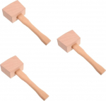 PartyKindom Woodworking Tools Camping Hammer Wood Assessment Heavy Duty Hammer Made of Wood Chisel Hammer K&auml;sit&ouml;&ouml;riistad Hammer Wood Hammers for Chocolate Beech Pack of 3