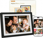 Frameo digitaalne pildiraam WiFi 10,1-tolline matt must elektrooniline pildiraam 32 GB, 1280 x 800 HD IPS puuteekraaniga, fotode/videote jagamine Frameo rakenduse kaudu, kingitus meestele ja naistele