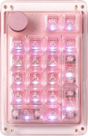 KiiBoom Phantom 21 Hot Swapable Crystal Acrylic Numpad, BT5.0/2.4GHz/USB-C Triple Mode NKRO programmeeritav numbriline klaviatuur koos p&ouml;&ouml;rdnupuga, l&otilde;unapoolne RGB, 1900mAh aku (roosa)