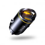 AOHI USB C autolaadija, PD 45W&QC 30W 2 port C-t&uuml;&uuml;pi sigaretis&uuml;&uuml;taja adapter MacBook Pro/Air, iPhone 17/16/15/14 seeria, Galaxy S25/S24, iPad Pro, AirPods ja muud, must