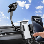 JNNJ mobiiltelefoni hoidja auto, reguleeritav 360 kraadi p&ouml;&ouml;ratav reguleeritav stendiga auto mobiiltelefoni hoidja, universaalne auto telefoni hoidja k&otilde;ikidele mobiiltelefonidele (pikk/must)